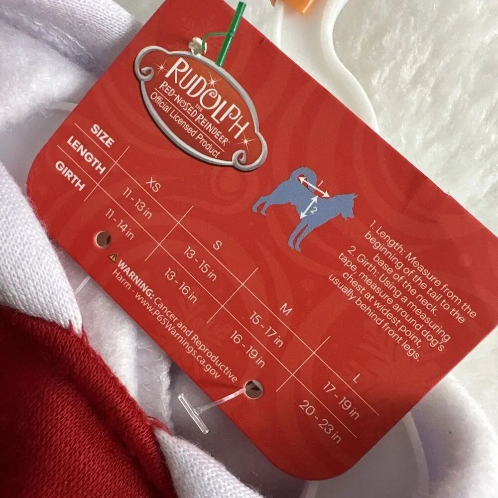 NEW Rudolph the Red-Nosed Reindeer Pet Dog Hoodie Size‎ Small 13-15